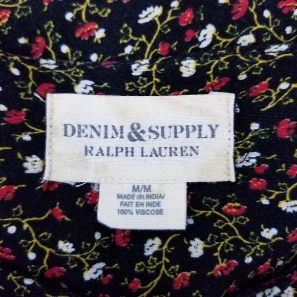 Denim & Supply RL | Black Floral Boho Peasant Top - Picture 6 of 6